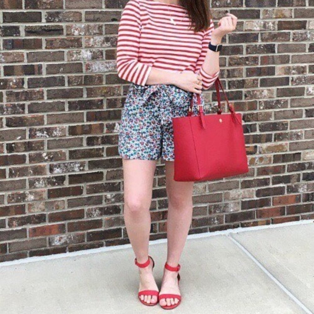 J. Crew Factory Cotton Floral High-rise Tie Front Shorts